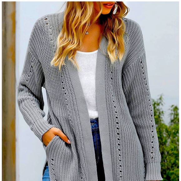 NWT Comfy Cardigan Cable Knit 100% Cotton - Picture 2 of 5